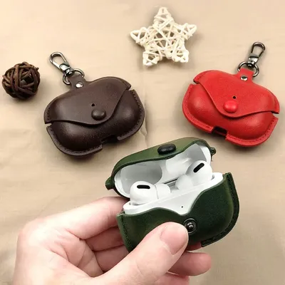 Retro Ledertasche für AirPods Pro3 Business Kopfhörerhüllen für Apple AirPods Pro3 3. Generation Cover Kopfhörerschale mit Haken Image
