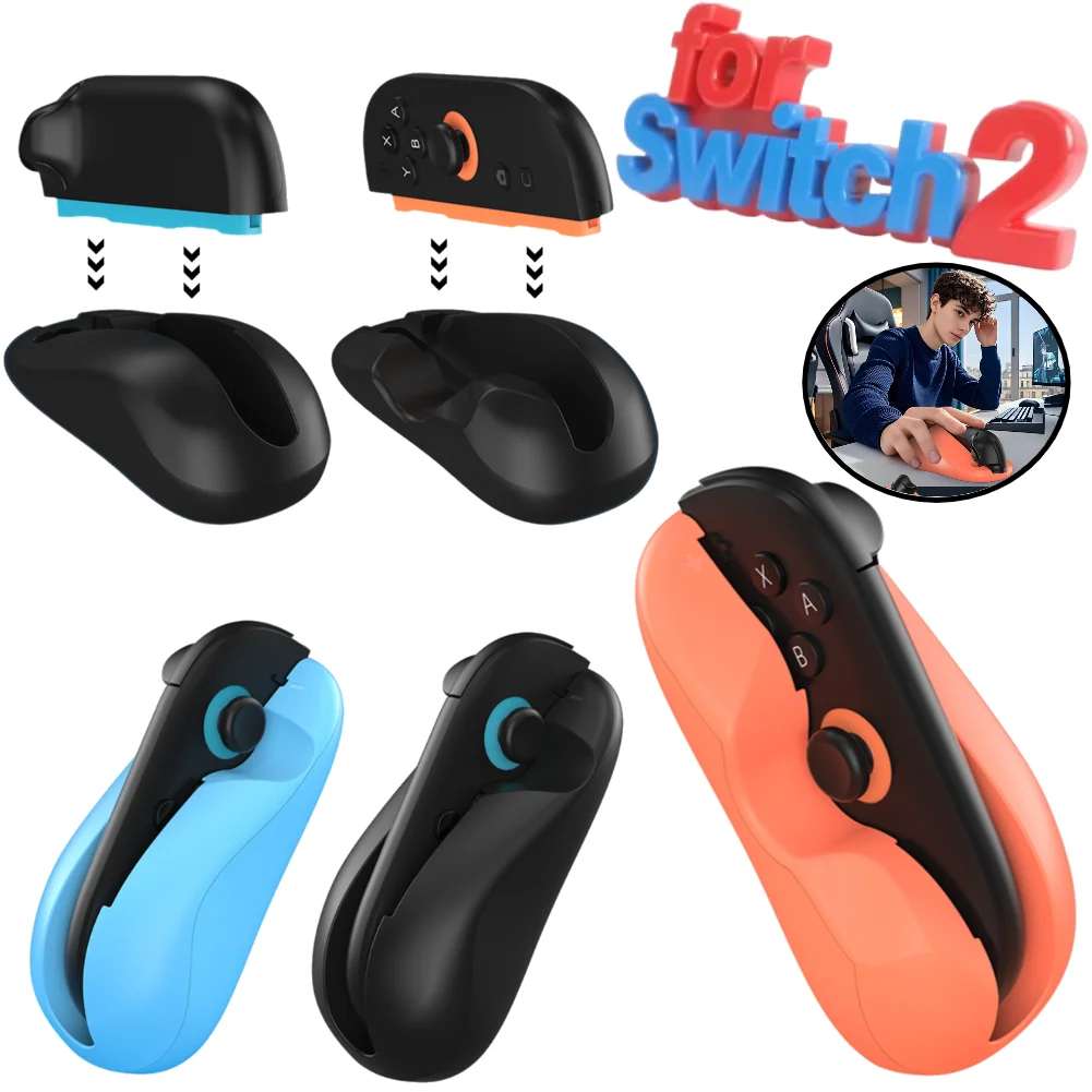 2 STÜCK Gaming Controller Maus Mini Tragbare Ergonomische Mäuse Links + Rechts Controller Halterung Griff Fall für Nintendo Switch 2 Joy-Con Image