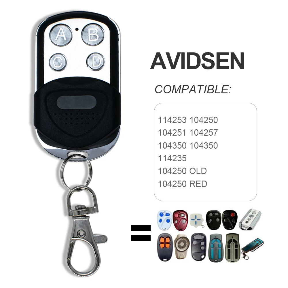 AVIDSEN Fernbedienungsklon 114253 104250 104251 104257 104350 104700 614701 654100 Garagentor-/Mehrfrequenz-Steuerung Image