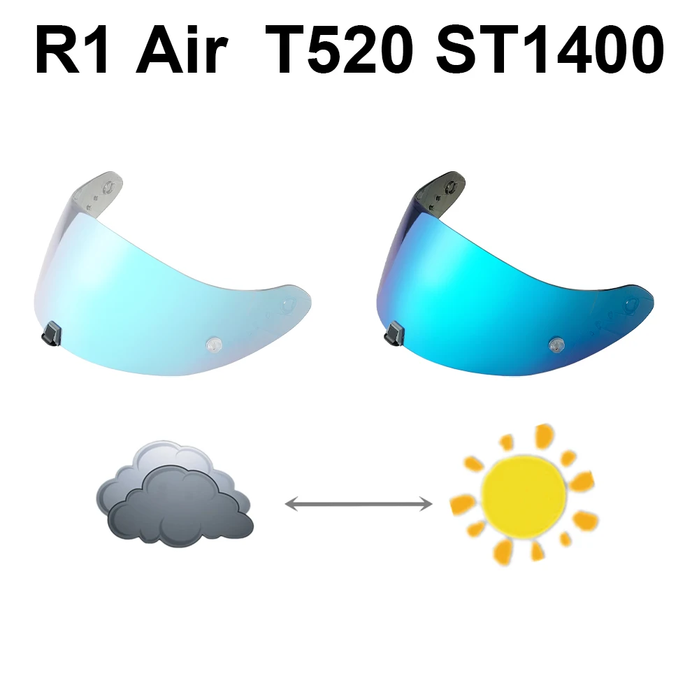 R1 Photochromes Visier für SCORPION EXO R1 Air R1 EVO T520 ST1400 Helmlinse Gesichtsschutz Ersatz Anti-Beschlag-Beschichtung Sonnenschutz Image