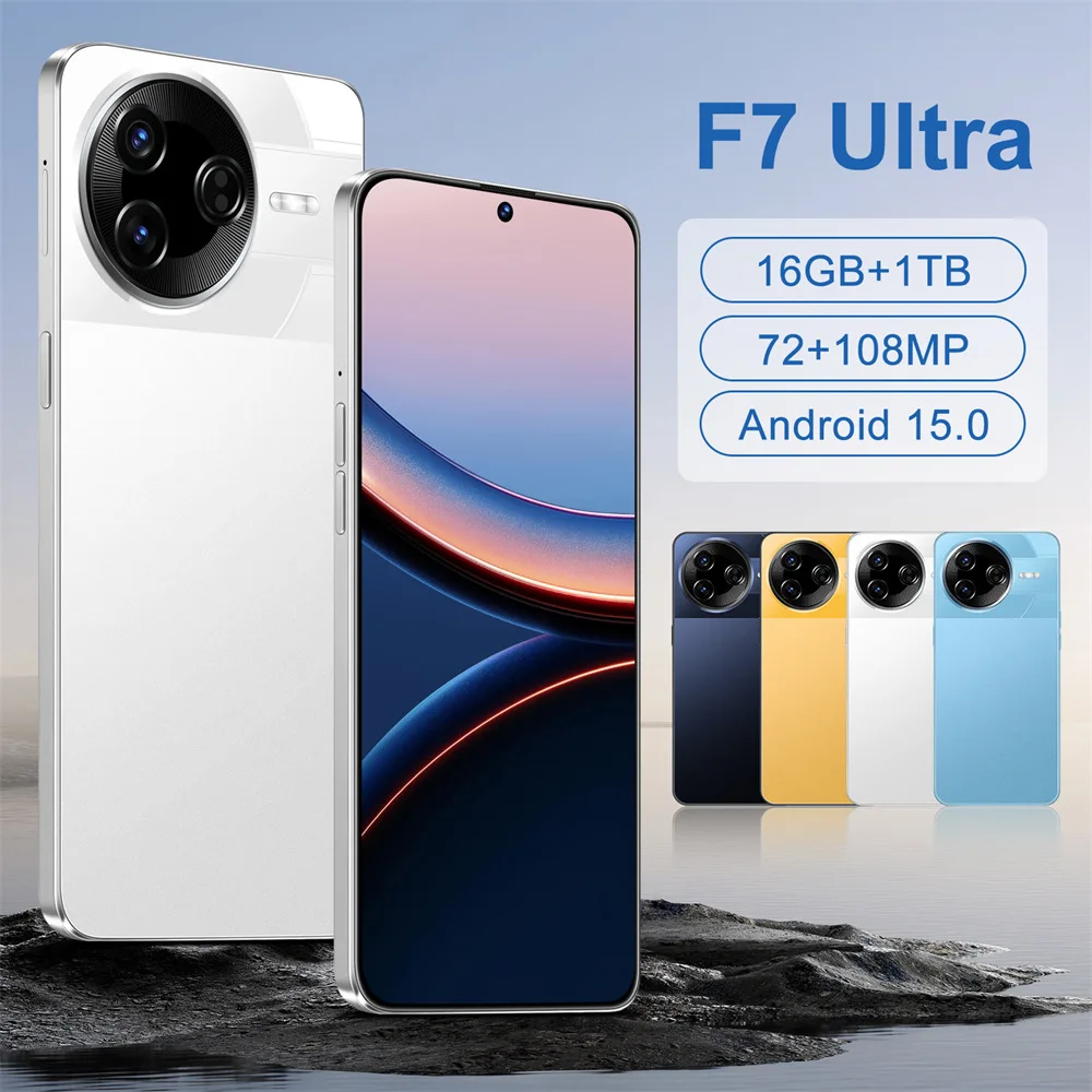 Nouveau Smartphone F7 Ultra Original 7.3 pouces 5G téléphone portable 7800mAh Android 15 double carte SIM téléphones portables Version mondiale téléphones mobiles