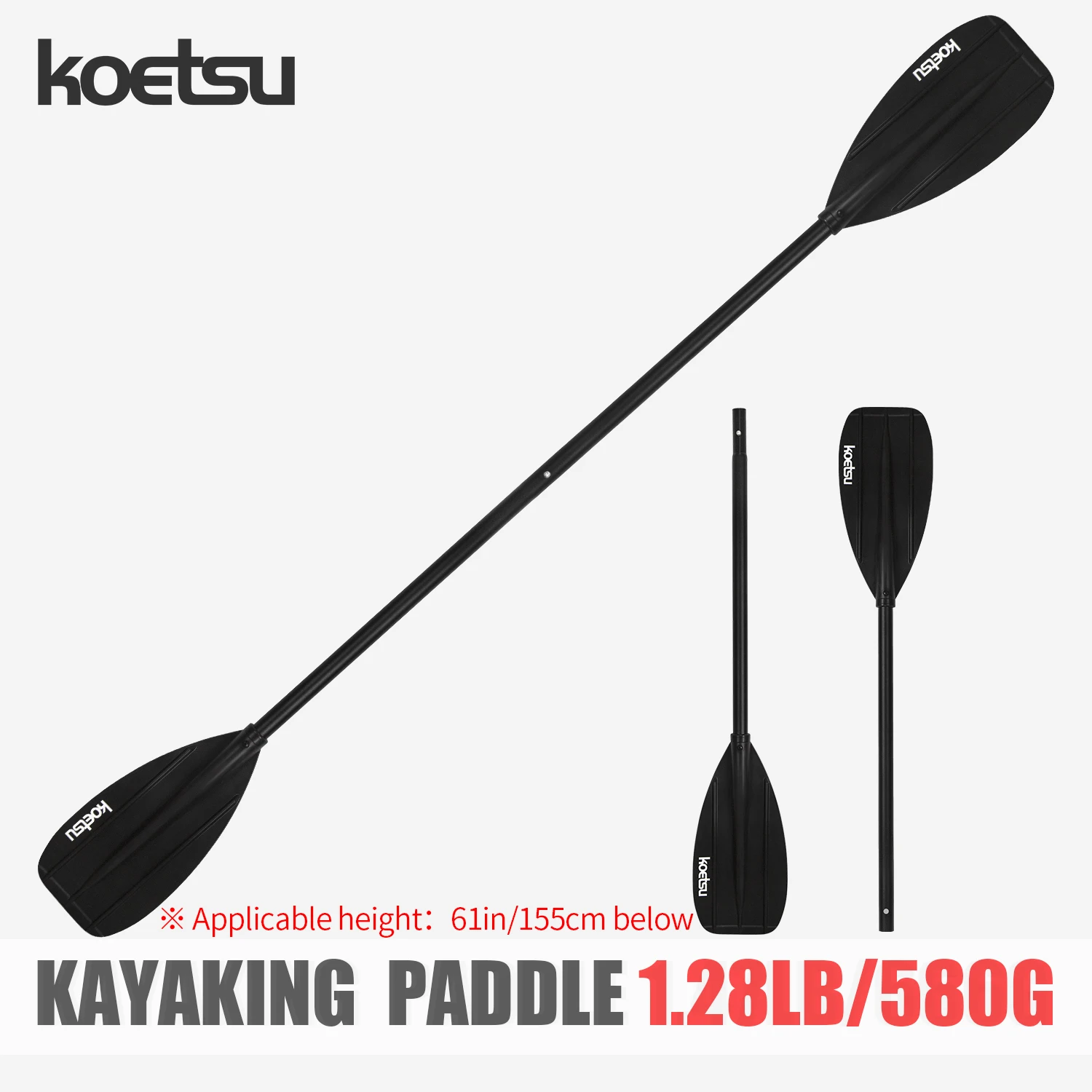 KOETSU Doppelköpfiges Kajakpaddel aus Aluminiumlegierung – geeignet für Kanus, Kajaks und Paddleboards-Zubehör Image