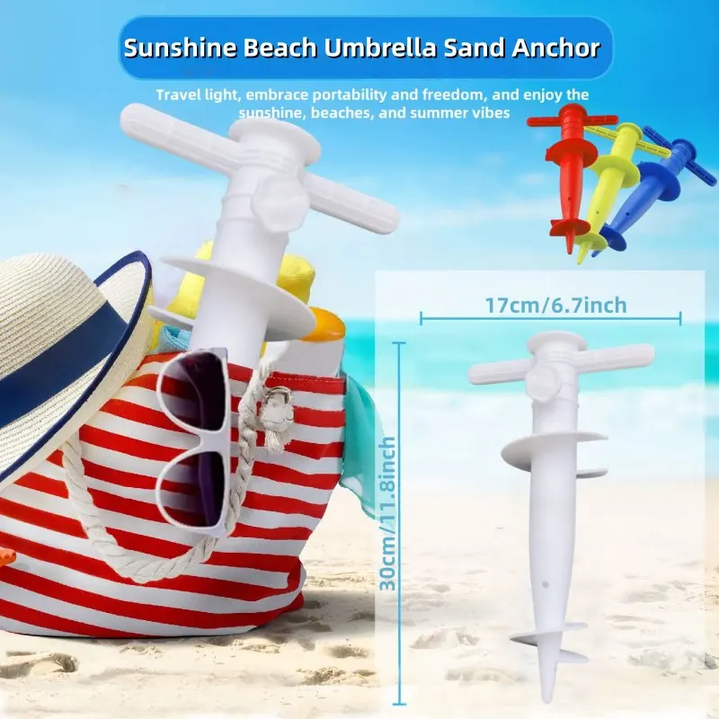 1Pc Regenschirm Sand AnchorBase Einstellbare Kunststoff Sonne Strand Terrasse Sand Boden Befestigungs Werkzeuge Anker Stehen Spike Auger Werkzeuge Sonnenschein Image