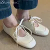 Wohnungen, Freizeitschuhe, Damen-Turnschuhe, Sandalen, Mary Jane, weiche Leder-Loafer, Ballett, 2025, Trendmarke, elegantes Kleid, Schnürung, Komfort