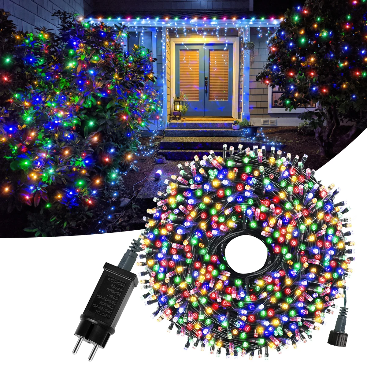 Outdoor Garten LED String Licht Weihnachten Lichterkette Wasserdichte Girlande Lampe Für Home Hof Urlaub Neue Jahr Party Decor Image