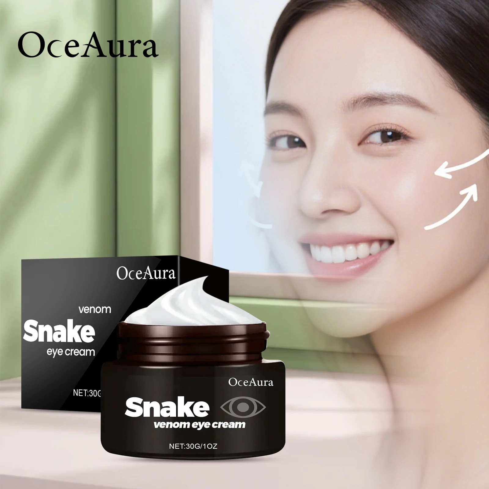 Schlangengif-Augencreme reduziert Falten, Tränensäcke gegen Schwellungen, straffend, feuchtigkeitsspendend, erhellt die Augenhaut, Anti-Dunkel-Ring-Augencreme Image