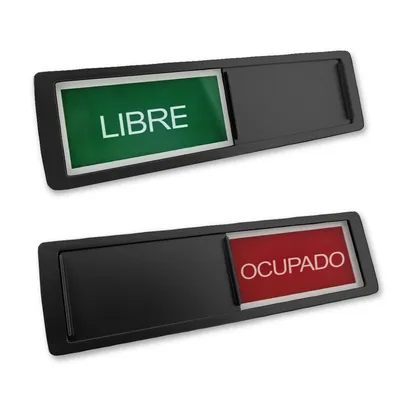 CombiCraft Schiebeschild "Libre-Ocupado" in einem schwarzen Kunststoffschiebeprofil ca. 178x50mm Image