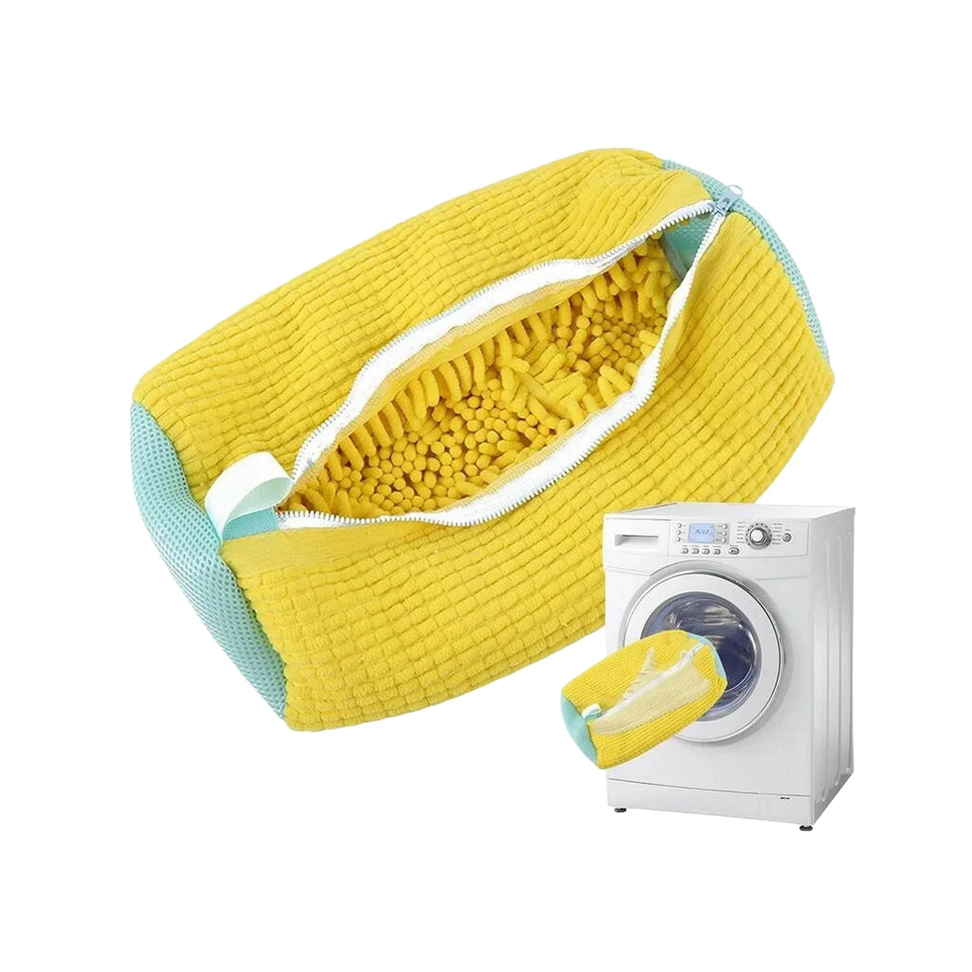 Machine Washable Shoe Washing & Drying Bag with Soft Fiber - Durable Polyester Laundry Protector for Shoes Adjustable Strap