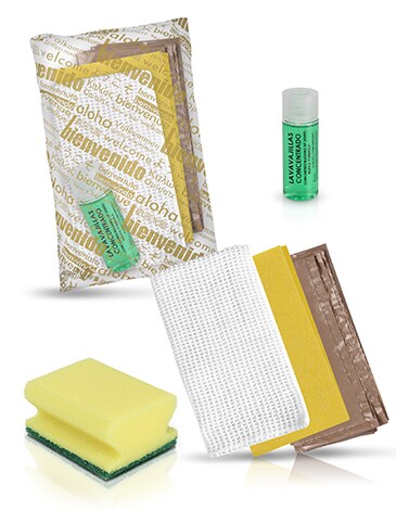 Amenities- Reinigungsset Nr.3 im Welcome Polybeutel für Touristenunterkünfte - 50 Stück Image