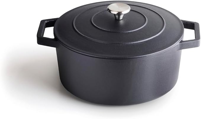 Bräter aus Gusseisen mit Deckel, Schwarz Image