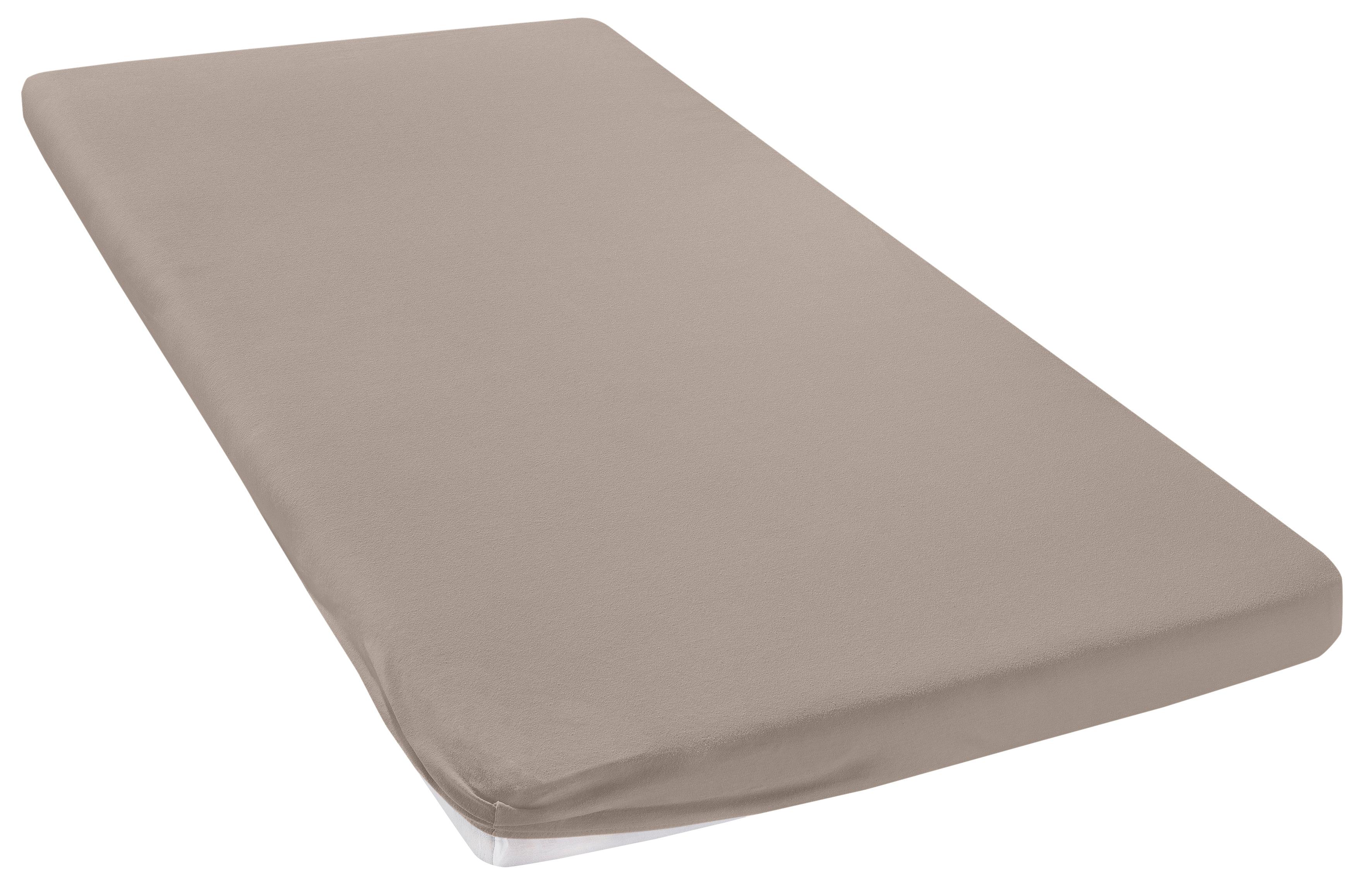 Spannbettlaken OTTO HOME "Physalis Topper Basic, in Gr. 90x200, 140x200 oder 180x200 cm", grau (taupe), Bettlaken, Damen, B/L: 140cm x 200cm, 1 Stk., Jersey, 140x200 8, Jersey, Obermaterial: 100% Baumwolle, unifarben, Baumwolle, Matratzen bis 8 cm...
