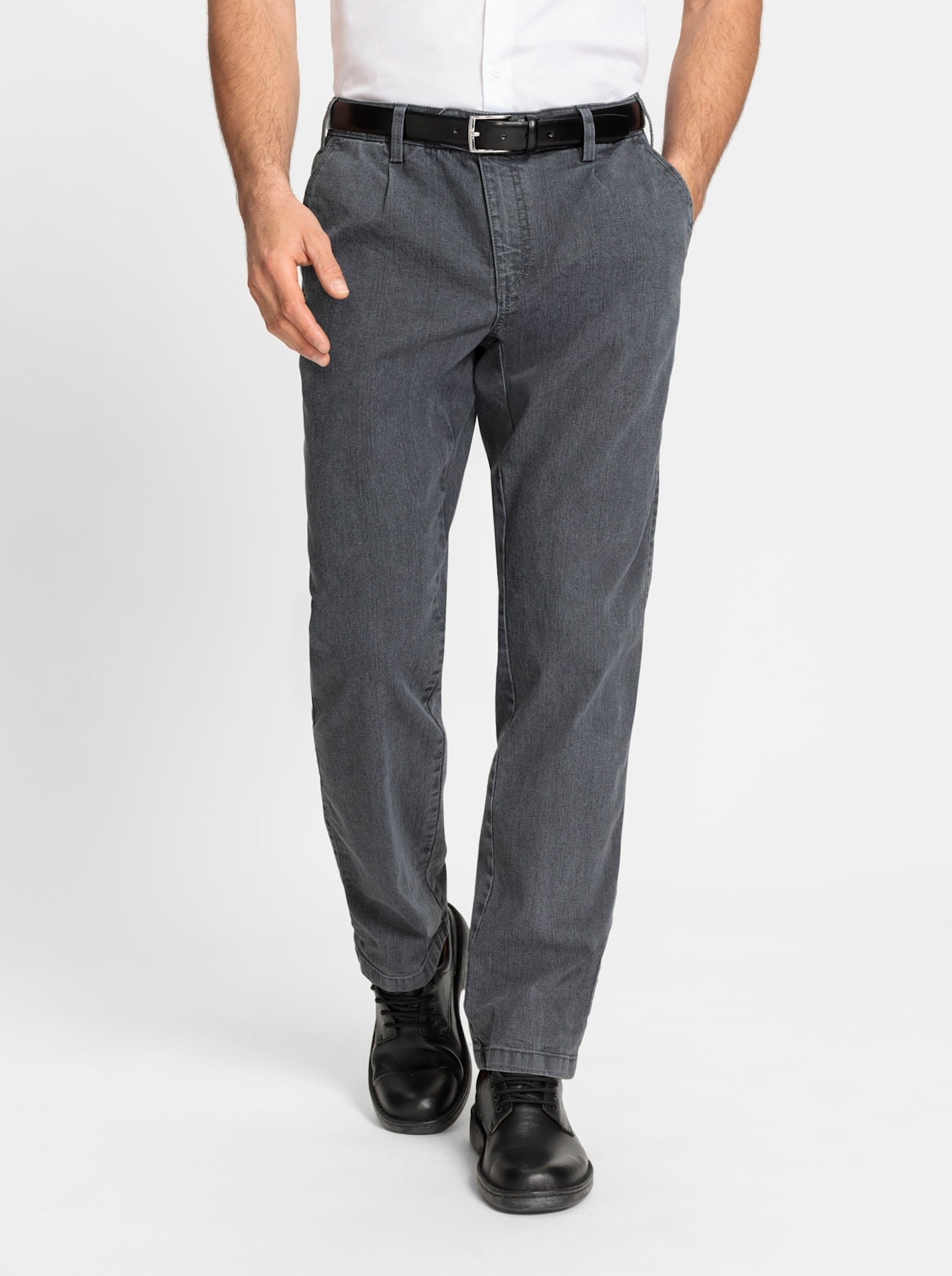 Bequeme Jeans MARCO DONATI, Herren, Gr. 50, Normalgrößen, grau, 86% Baumwolle, 13% Polyester, 1% Elasthan, 98% Baumwolle, 2% Elasthan, unifarben, lang, Jeans