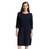 Jerseykleid TOM TAILOR, Damen, Gr. 34, N-Gr, blau (sky captain blau), Web, Obermaterial: 100% Baumwolle, unifarben, casual, regular fit knieumspielend, Rundhals, 3/4-Ärmel gerader Abschluss, Kleider, Sommerkleid mit Knopf-Details