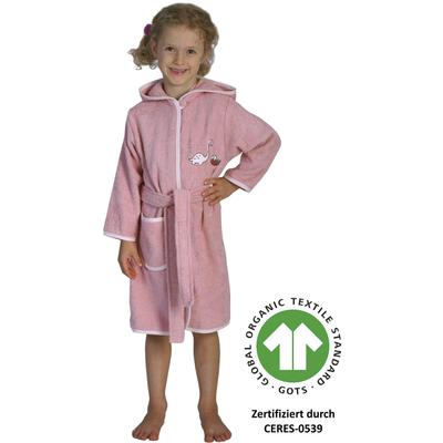 Kinderbademantel WÖRNER "Dinofamilie" Gr. 86, rosa, 86/92, Baumwolle, Hausmäntel, Biobaumwolle, mit Stickerei, mit Tasche Image