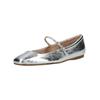 Riemchenballerina DOLCE VITA "Dolce Vita Ballerinas Leder", Damen, Gr. 37, silber, Leder, casual, Schuhe