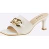 Pantolette HEINE, Damen, Gr. 37, weiß, Leder, Leder, feminin, Schuhe