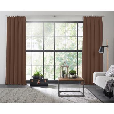 Vorhang WIRTH "Dim out", braun, B:142cm H:295cm, Polyester, Gardinen, nach Maß Image