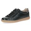 Sneaker CAPRICE, Damen, Gr. 40, schwarz (schwarz, leo), Nappaleder, sportlich, Schuhe, Freizeitschuh, Halbschuh, Schnürer mit Außenreißverschluss