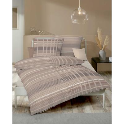 Bettwäsche KAEPPEL "Jarin", braun (nougat), B/L: 135cm x 200cm, , Feinbiber, B/L: 80cm x 80cm, Feinbiber, Obermaterial: 100% Baumwolle, Bettwäsche Image