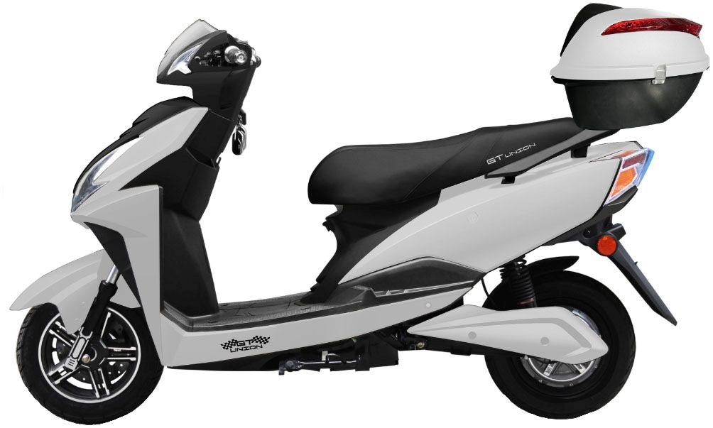 E-Motorroller GT UNION "e-Adler 45", schwarz (perlweiß, glänzend, schwarz), Elektromotorroller, mit Topcase, 45 km/h, 2ter Akku möglich, B:72cm H:110cm L:185cm Image