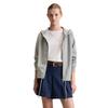 Sweatjacke MARC O'POLO DENIM "aus softem Bio-Baumwolle-Mix", Damen, Gr. XXS, grau (stone melange), Obermaterial: 70% Baumwolle, 30% Polyester; Füllung: 100% Nicht verfügbar; Futter: 100% Nicht verfügbar, unifarben, sportlich, regular fit, Langarm...