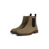 Chelseaboots TOMMY HILFIGER "CLEATED HILFIGER SUEDE CHELSEA", Herren, Gr. 46, grün (khaki), Veloursleder, klassisch, Schuhe, Blockabsatz, Stiefelette, Businessschuh mit Logostreifen
