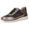 Keilsneaker CAPRICE, Damen, Gr. 41, taupe, schwarz, leo, Leder, metallic, animal-print, sportlich, Schuhe, Freizeitschuh, Halbschuh, Schnürer, praktischer Außenreißverschluss