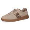 Sneaker CAPRICE, Damen, Gr. 39, beige (beige, leo), Veloursleder, modisch, Schuhe, Freizeitschuh, Halbschuh, Schnürschuh mit Besätzen in Leooptik