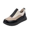 Plateausneaker REMONTE, Damen, Gr. 38, beige (hellbeige, schwarz), Textil, Lederimitat, Lacklederimitat, sportlich, Schuhe, Halbschuh, Casual-Sneaker mit Lackdetails
