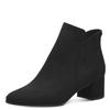 Stiefelette TAMARIS, Damen, Gr. 39, schwarz, Textil, unifarben, Veloursleder, elegant, Schuhe, Blockabsatz, Basicstiefelette in veganer Verarbeitung, schmale Form