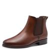 Chelseaboots TAMARIS, Damen, Gr. 42, braun, Leder, klassisch, Schuhe, Blockabsatz, Basic, Stiefelette mit Antik Finish