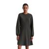 Jerseykleid MARC O'POLO "aus Interlock-Qualität", Damen, Gr. 36, Normalgrößen, night grau melange, Obermaterial: 94% Baumwolle, 6% Elasthan; Futter: 100% Nicht verfügbar, unifarben, relaxed fit kurz, Rundhals, Langarm Bündchen, Kleider