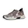 Keilsneaker GABOR "FLORENZ", Damen, Gr. 39, rosa (altrosa, silberfarben), Leder, Veloursleder, Textil, metallic, sportlich, Schuhe, Plateau, Schnürschuh, Halbschuh in komfortabler G-Weite (=weit)