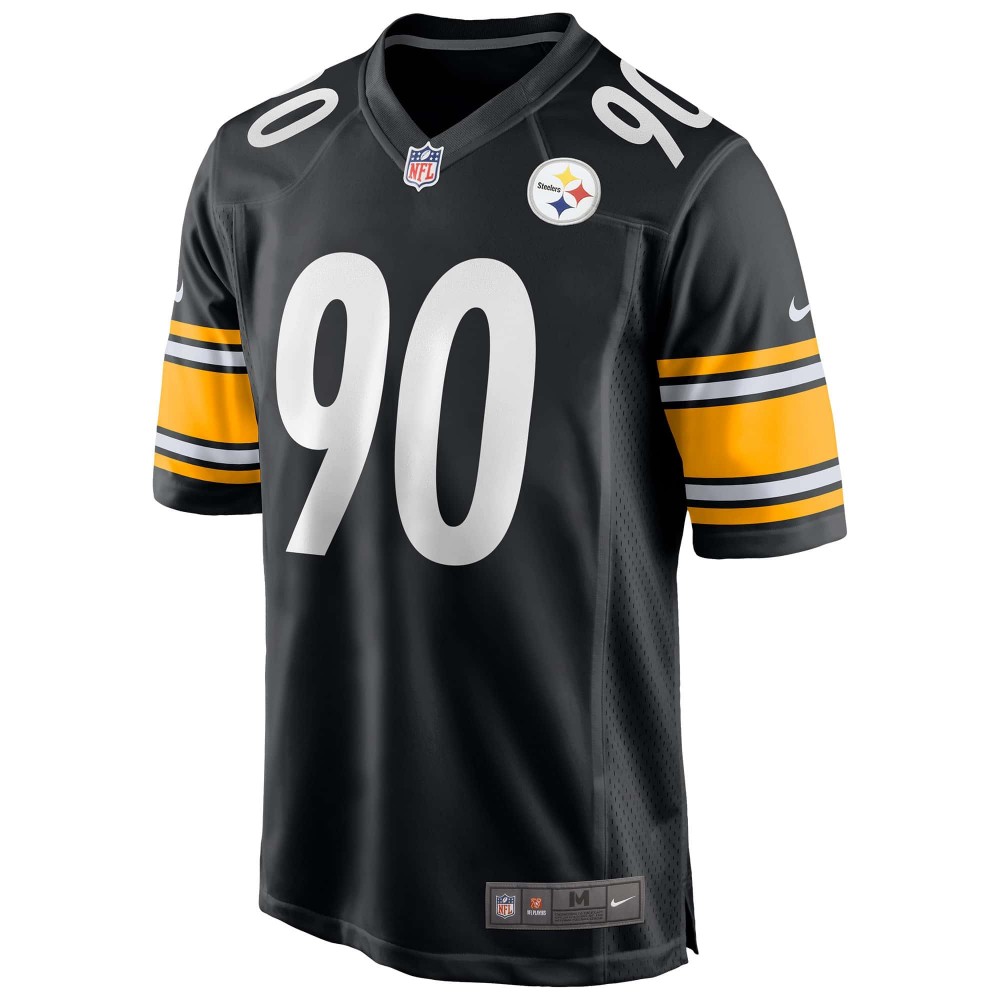 Footballtrikot NIKE "Nike Trikot Pittsburgh Steelers NFL Home Game Jersey Watt 90", Kinder, Gr. S, schwarz (mehrfarbig), 100% Polyester, Trikots