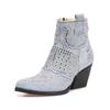 Stiefelette INUOVO "INUOVO Stiefelette Textil", Damen, Gr. 38, blau (jeans), Textil, casual, Schuhe
