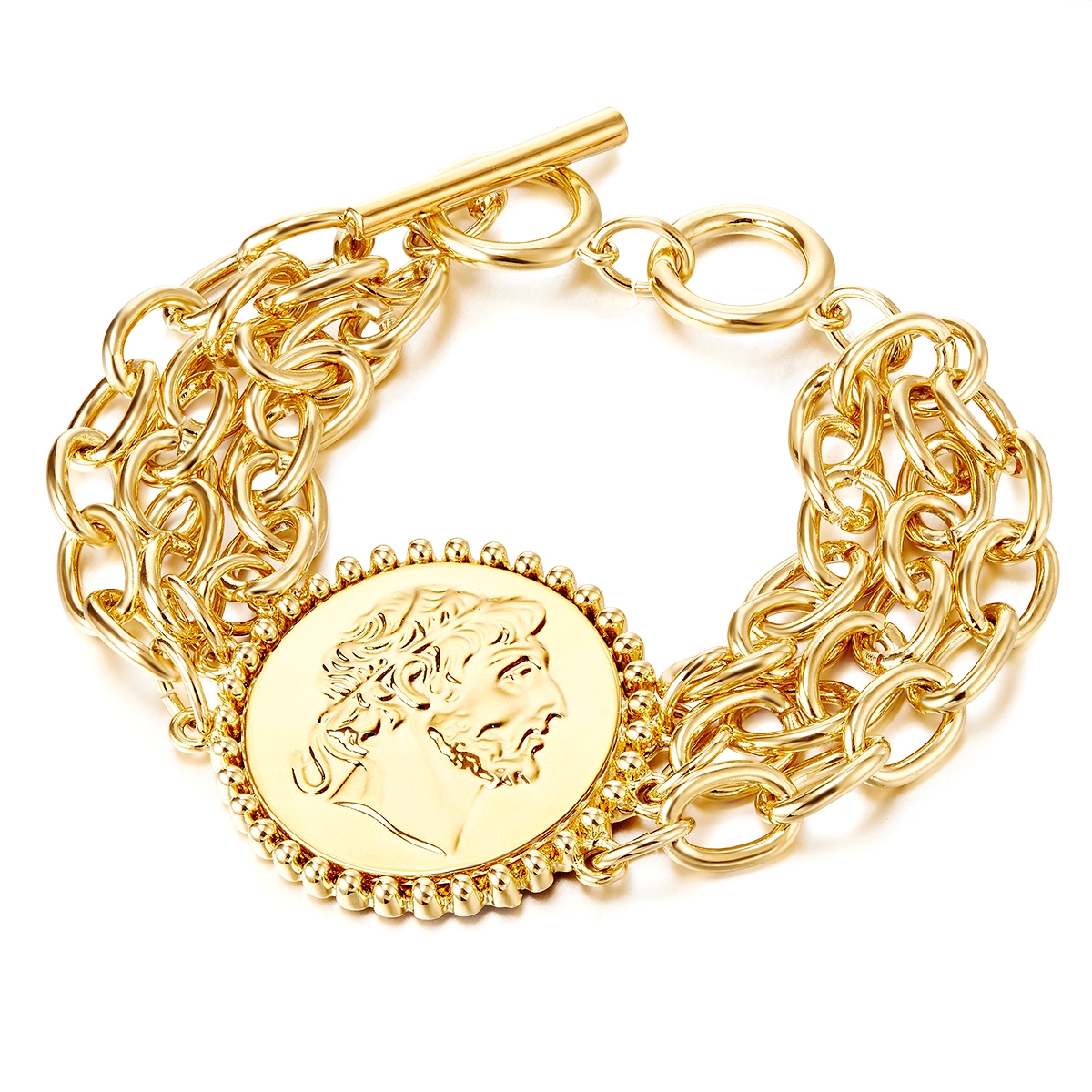 Lulu & Jane Womens Luluandjane Female Metal (alloy) Bracelet - Gold - One Size | Lulu & Jane Sale | Discount Designer Brands