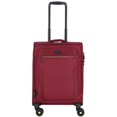 d & n Travel Line 9704 4 Rollen Kabinentrolley S 55 cm mit Dehnfalte dark red Rot Herren Image