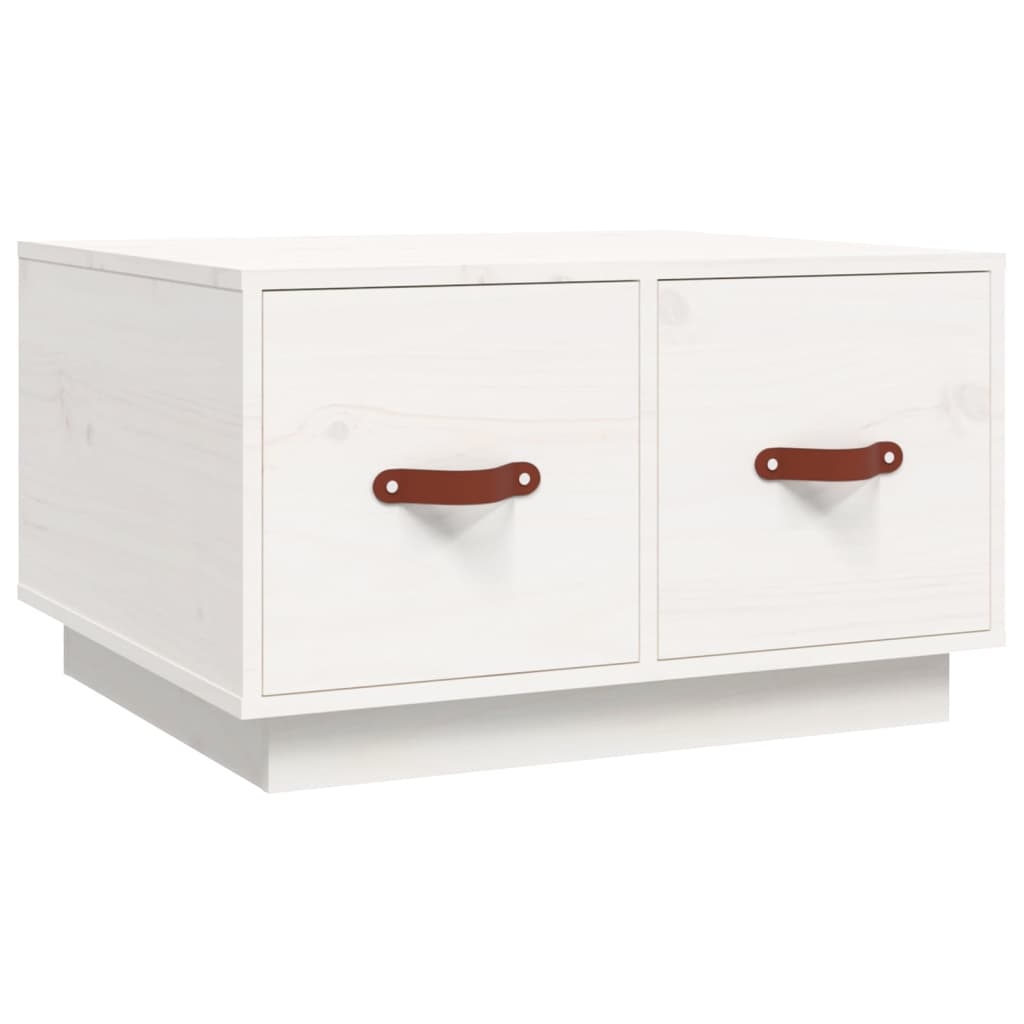 vidaXL Couchtisch Weiß 60x53x35 cm Massivholz Kiefer Image