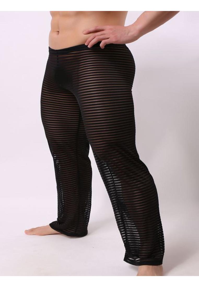 Herren Streifen durchsichtige Hose Image