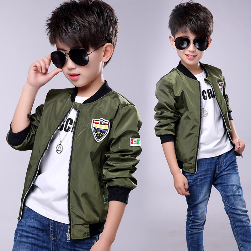 Dimusi Spring Jackets For Boy Coat Army Green Bomber Boy'S Windbreaker Autumn Patchwork Kids Children