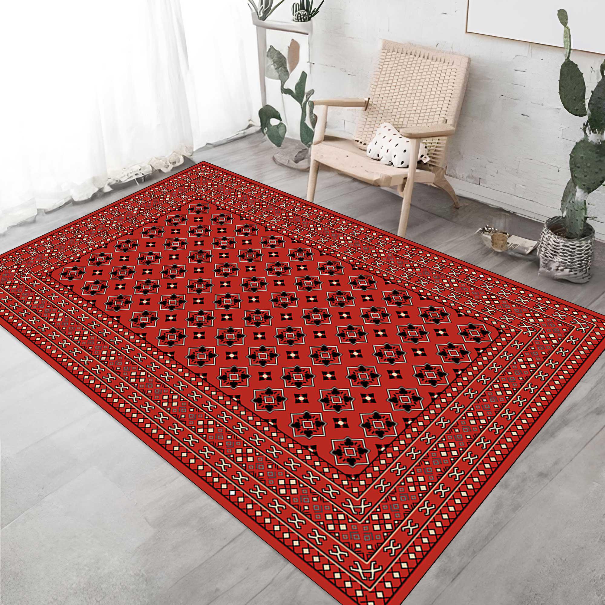 Tappeto Bokhara, tappeto tradizionale, tappeto antico, tappeto dal design rosso, tappeto rosso scuro, tappeto speciale, tappeto, tappeto colorato, tap