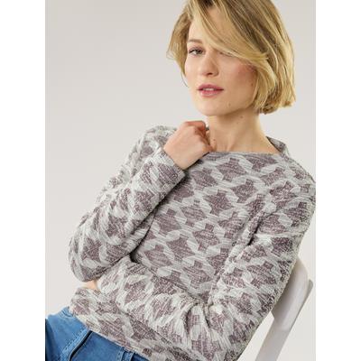 Walbusch Damen Boucle Shirt Kaminkragen Lila noch offen: Muster Image