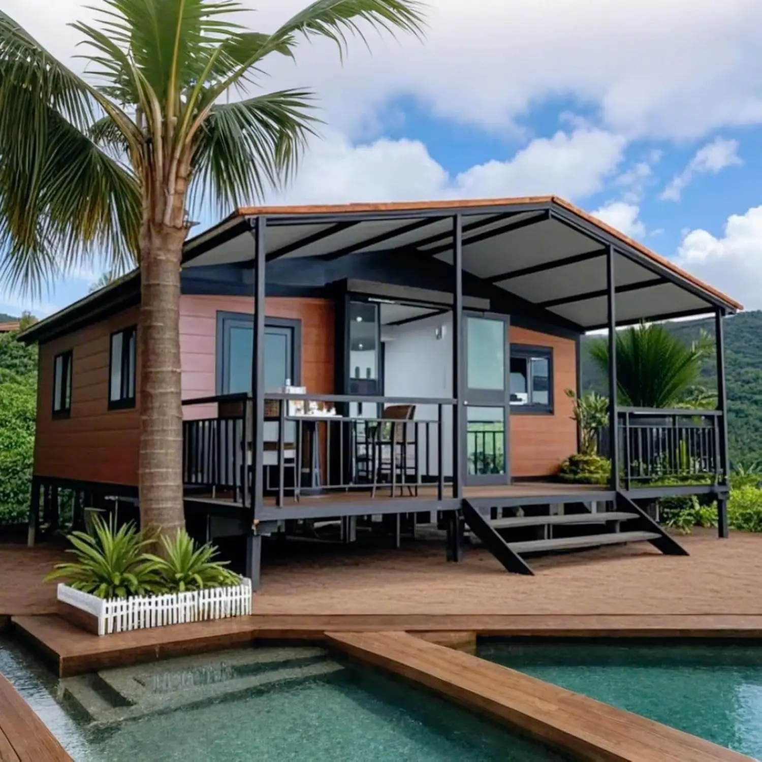 20ft Prefabricated Tiny Homes 40ft Expandable Container Homes with 2-4 Bedrooms and Fully Furnished, Prefabricated Modular Homes