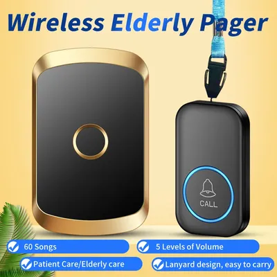 CACAZI Smart SOS Call Button Wireless Caregiver Pager Phone Alert Transmitter Emergency Call Button for Kids Elderly Patient New