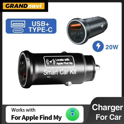 Universal Mini GPS Locator Track Car Charger Cigarette Lighter USB Type-C Adapter Hidden Use For iPhone IOS Apple Find My APP