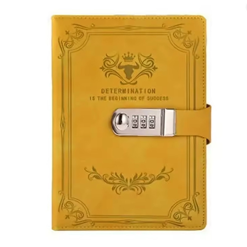 A5 200 Pages Retro Password Book with Lock Diary Thickened Creative Hand Ledger Student Notepad Stationery Notebook Binder