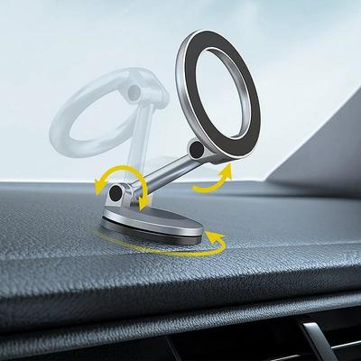 Ultra Magnetic Car Phone Holder Multifunction 360 Degree Rotating Vacuum Magnetic Suction Cup Foldable Car Mount Stand for Mobile Phone GPS Navigation Accessory