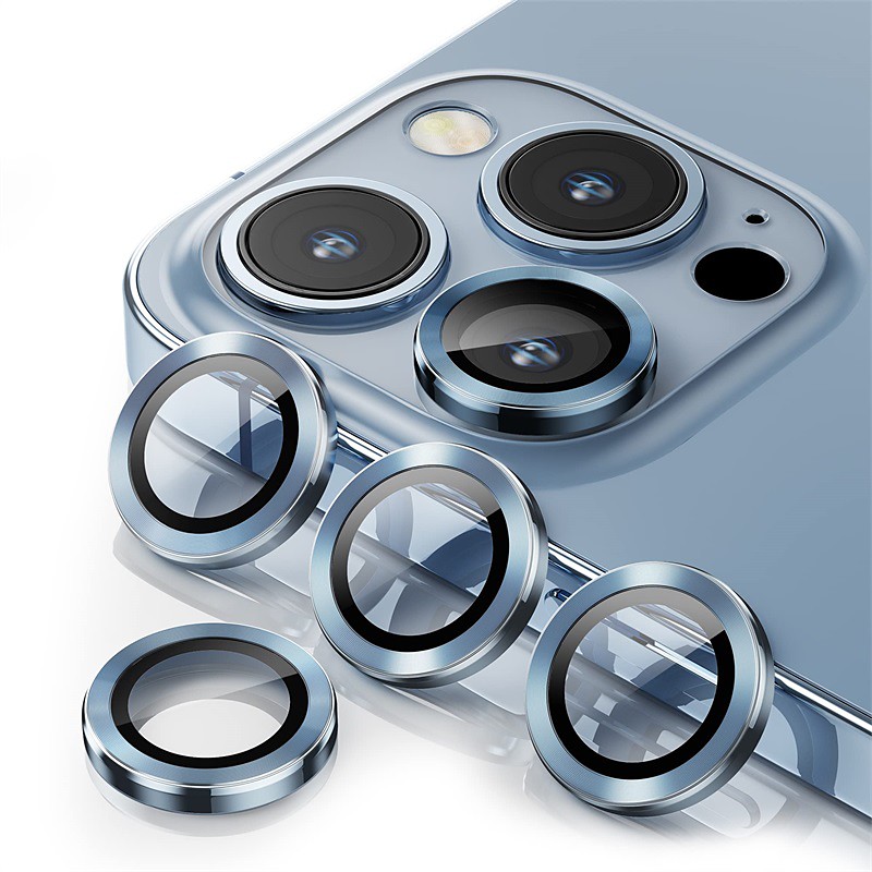 1 Set Camera Lens Protector For Apple iPhone 16 iPhone 15 Pro Max Plus iPhone 14 Pro Max iPhone 13 iPhone 12 Aluminum alloy Anti-Fingerprint Diamond Glitter Shine Scratch Proof