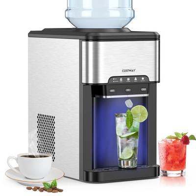 Costway Ice Maker with Built-in Water Cooler Dispenser and 3 Temperature Settings