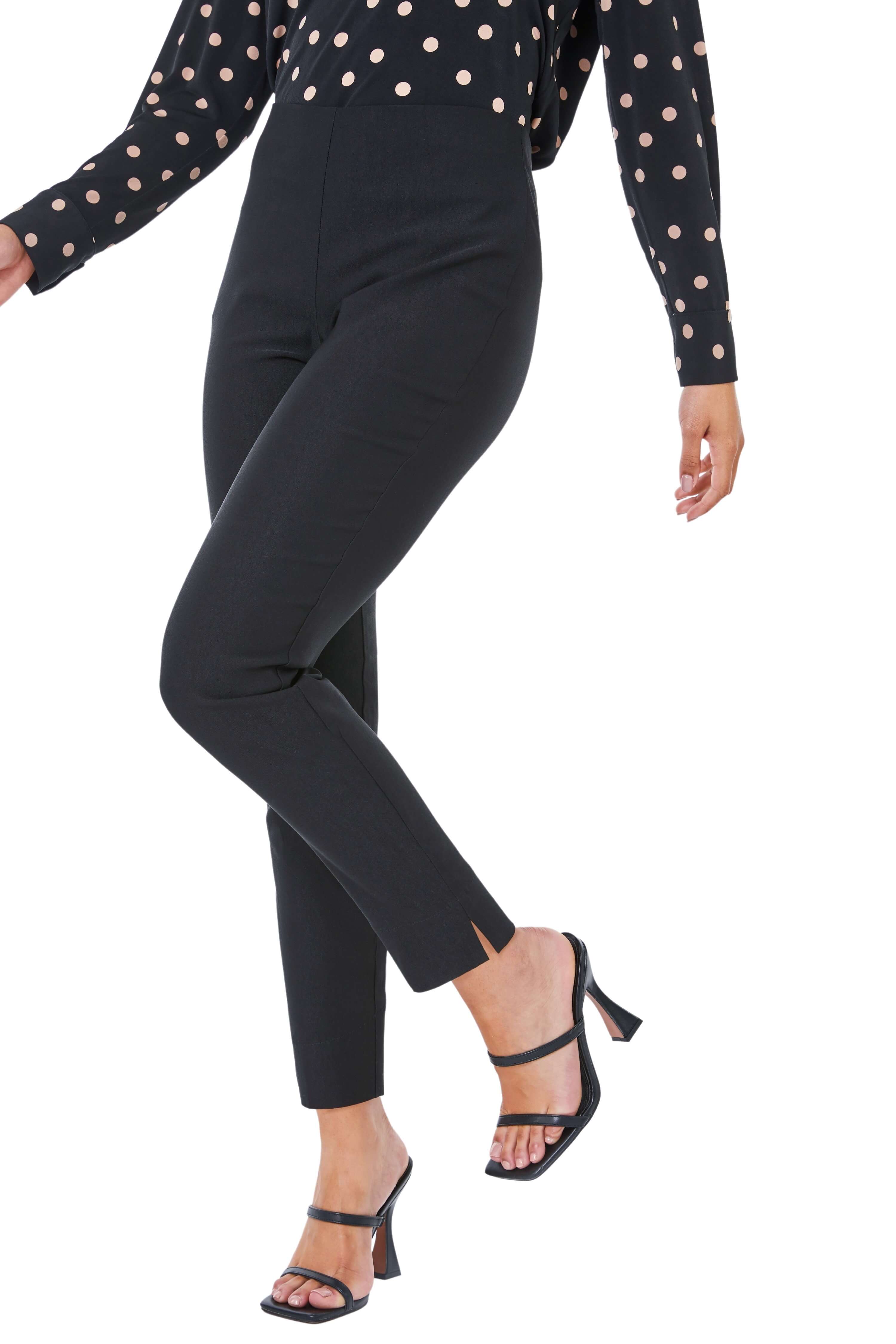 Roman Womens Petite Full Length Elastic Waist Trousers - Black - Size 12 UK | Roman Sale | Discount Designer Brands